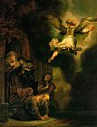 Rembrandt The Archangel Leaving the Family of Tobias painting